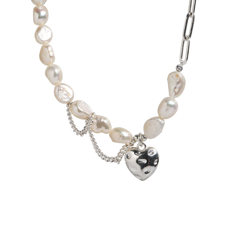 Asymmetry Chain Pearls Necklace